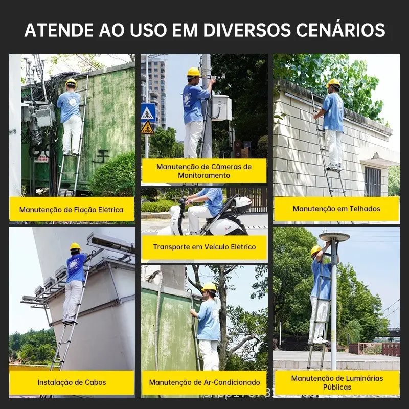 Escada Telescópica Retrátil em Liga de Alumínio — 5m, 7m e 9m, suporta 150kg — imagem 7